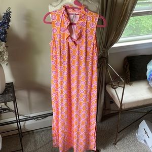 Summer maxi dress pink and orange  UPF50+